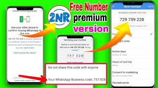 2nr unlimited permanent Whatsapp number \& How to use 2nr premium download version apk