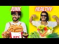 Healthy food  vs junk food eating challenge   with brother