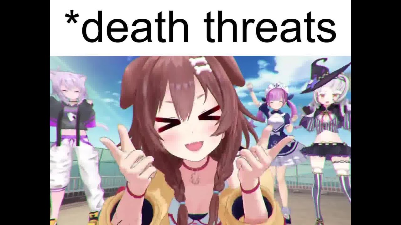 D4DJ death threats meme but it's hololive YouTube