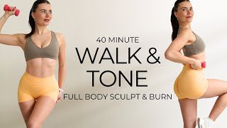 40 MIN WALKING WORKOUT FOR WEIGHT LOSS WITH DUMBBELLS- Full Body Calorie Killer