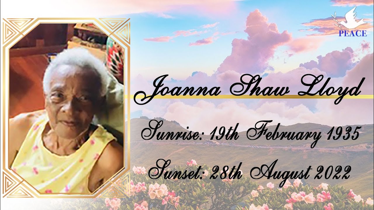 Funeral Tribute service of Joanna Shaw Lloyd - YouTube