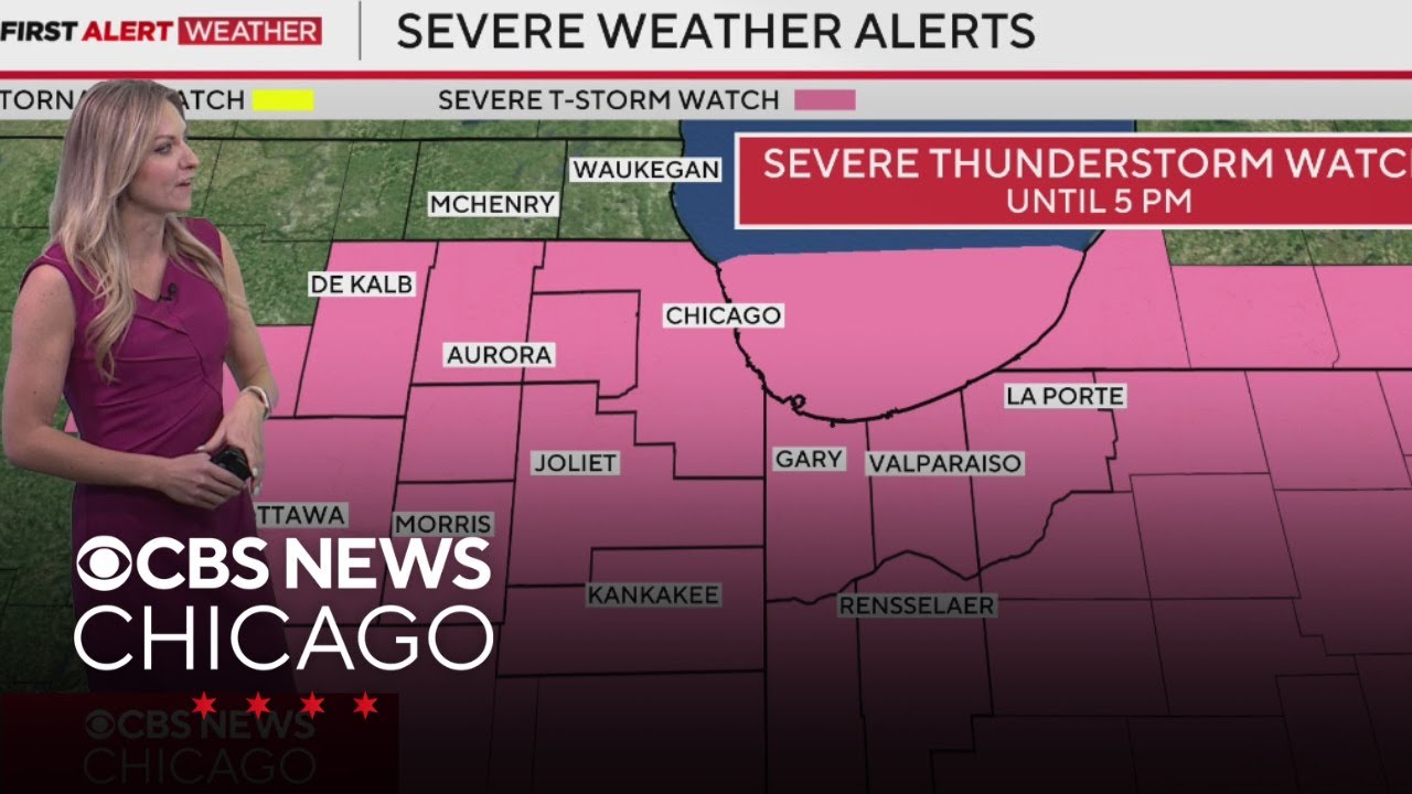 Severe thunderstorm warnings in effect for Chicago area - YouTube