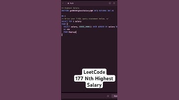 177 Nth Highest Salary | #coding #leetcode #programming #database #sql #shorts