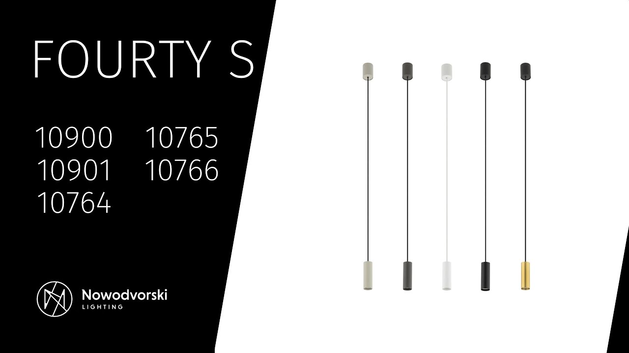 Подвесной светильник, люстра Nowodvorski 10764 Fourty S GU10 1x10W IP20 белый video