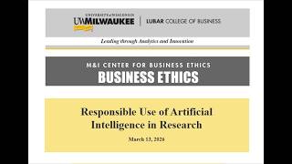 Responsible Use of Artificial Intelligence in Research Webinar
