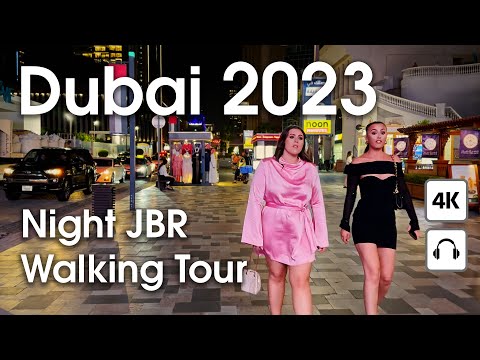 Dubai 🇦🇪 Night JBR (Jumeirah Beach Residence) [ 4K ]  Walking Tour