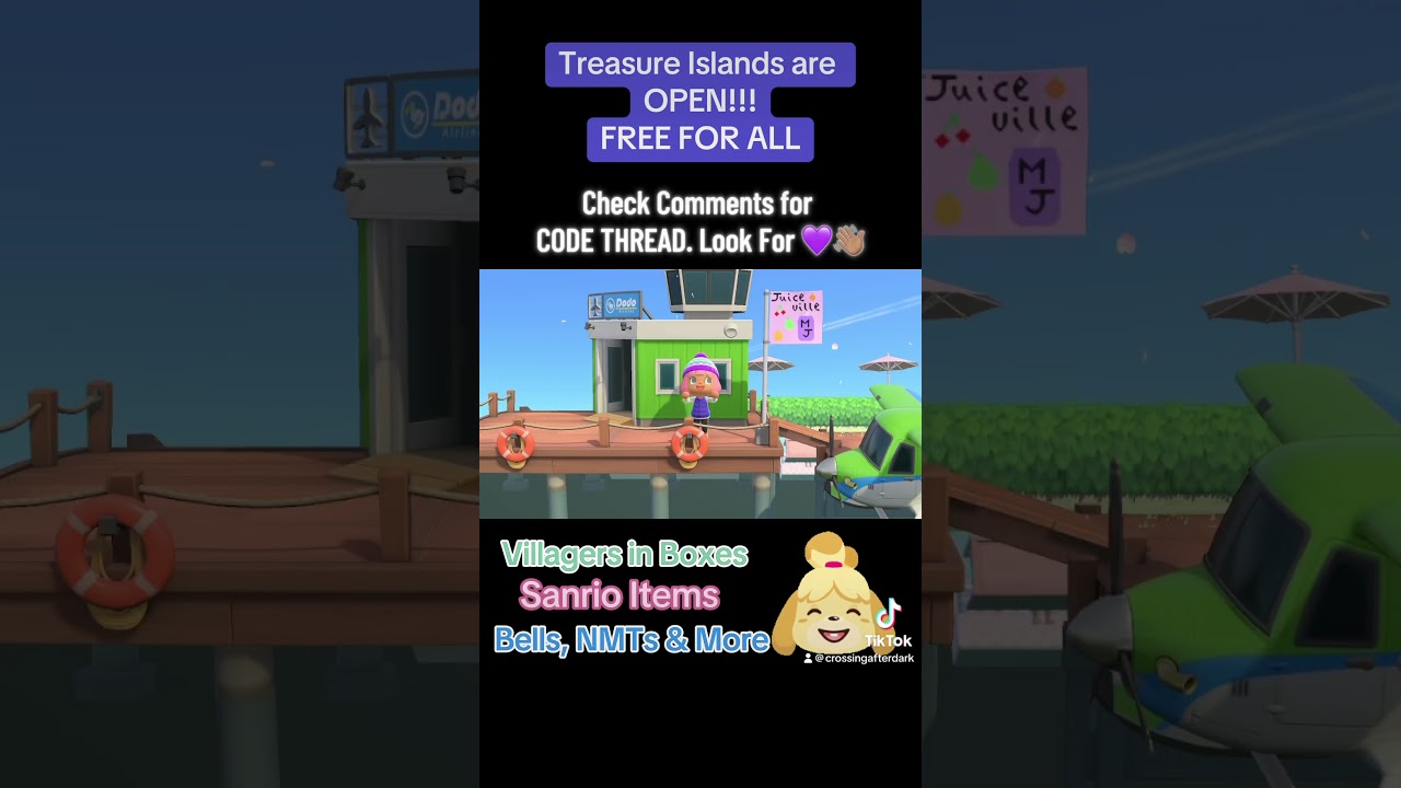 Islands are OPEN!!! #acnhfans #acnh #animalcrossing #ffa #treasureisland #sanrio #acnhislandtour