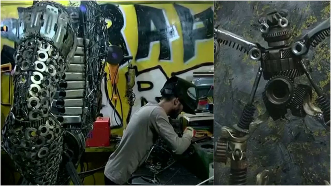 Iraqi artist creates sculptures out of scrap metal