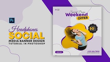 How to Design Headphone Social Media Banner | Adobe Photoshop Tutorial | Speed Art | Grafix Mentor
