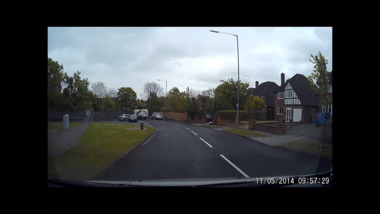 Vauxhall Corsa VN59LZB turns into path of Citroen Relay van, Wylde Green Road