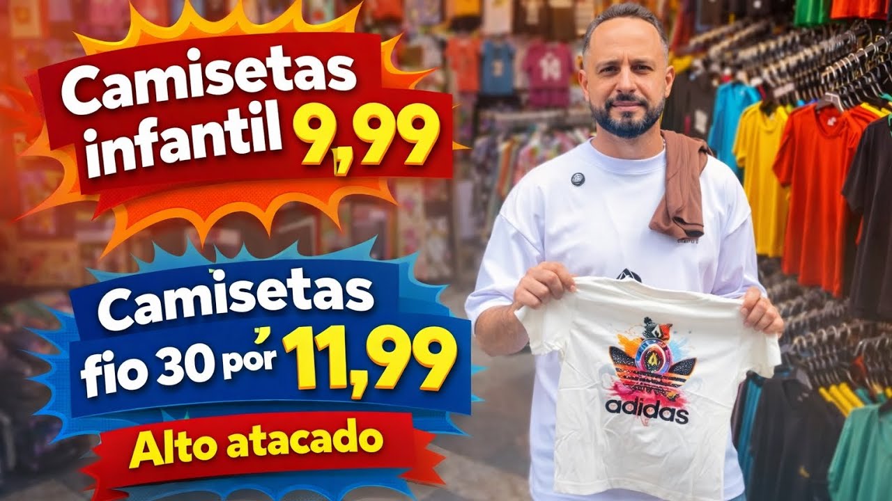 Camisetas 9,99 infantil camisetas 10,99 alto atacado no Brás 