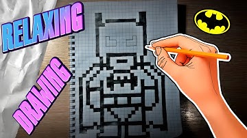 #how  to draw PIXEL BATMAN  (I draw and color to relaxing music )