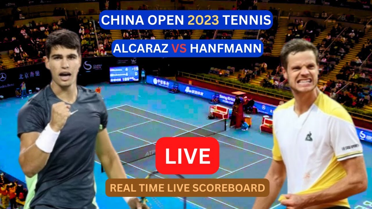 Carlos Alcaraz Vs Yannick Hanfmann LIVE Score UPDATE Today 2023 China Open Tennis 1/16-Finals Game