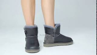 UGG Mini Bailey Button Metallic Grey