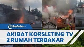 Diduga akibat Korsleting Listrik Sambungan TV, 2 Rumah di Cianjur Terbakar, Rugi Capai Rp 300 Juta