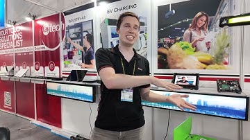 faytech 48.5" Strip-Type Display at Computex 2025 16:3 1000-Nit Optically Bonded Signage