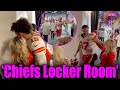 Travis Kelce gets emotional in locker room after The Chiefs beat Raiders at Allegiant