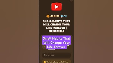 Small Habits That Will Change Your Life Forever | MemeFi Video Code