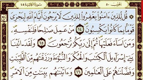 سورة الجاثية من اية ١٤ الى اية ١٧