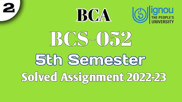 bcs 052 solved assignment 2022-23 | 5th semester | BCA | IGNOU |@teachwithdost69