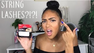 STRING LASHES?!: Brianna Try's it | Curlycrownz