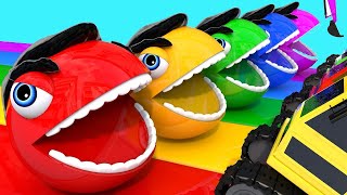 العاب بنات للأطفال والبيبي Learn Colors PACMAN Hulk Friend Excavator Street Vehicle Colours  for Kid