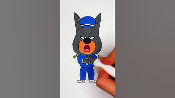 ⏪ Reverse Play 🚨 Coloring Police Officer Dobie 🚓 Glitter Art ✨ #glitter #sheriff #color #trending