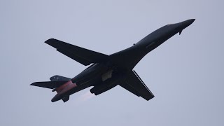 2 USAF B-1 bombers take off from RAF Fairford 30/5/23 [4K]