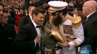 Sacha Baron Cohen's Red Carpet Ash Stunt