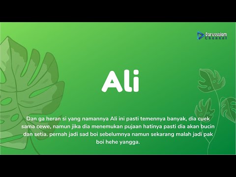 Video: Adakah Ali nama lelaki atau perempuan?