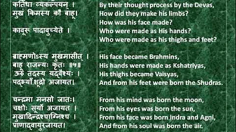 Rig Veda Full Purusha Suktam Devanagari Sanskrit English translations.wmv