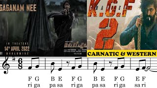 Video thumbnail of "Gaganam Nee- Agilam Nee- Gagana Nee Full Song KGF Chapter 2 | Rocking Star Yash l Notes by Sibin S S"