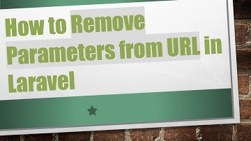 How to Remove Parameters from URL in Laravel