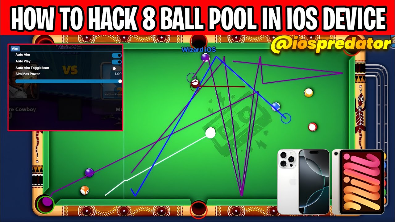 8 Ball Pool iOS Hack Download – Wizard Auto Aim, No Jailbreak 2025 Billiards Mod Hack