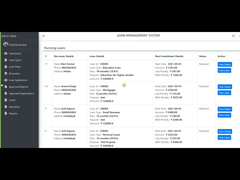 Loan Management System in JSP and Servlets