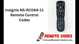 How to Program Insignia NS RC06A 11 Universal Remote Codes