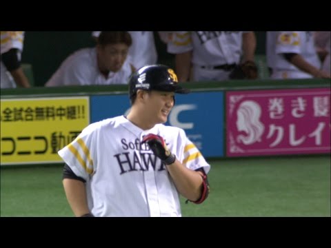【プロ野球パ】外目をレフト前へ！勝ち越し打に李大浩も思わず笑顔  2014/08/08 H-F