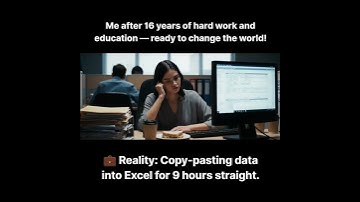 Graduated to Change the World… Now I’m Copy-Pasting in Excel 💀🎓 | Job Reality Meme | #viral
