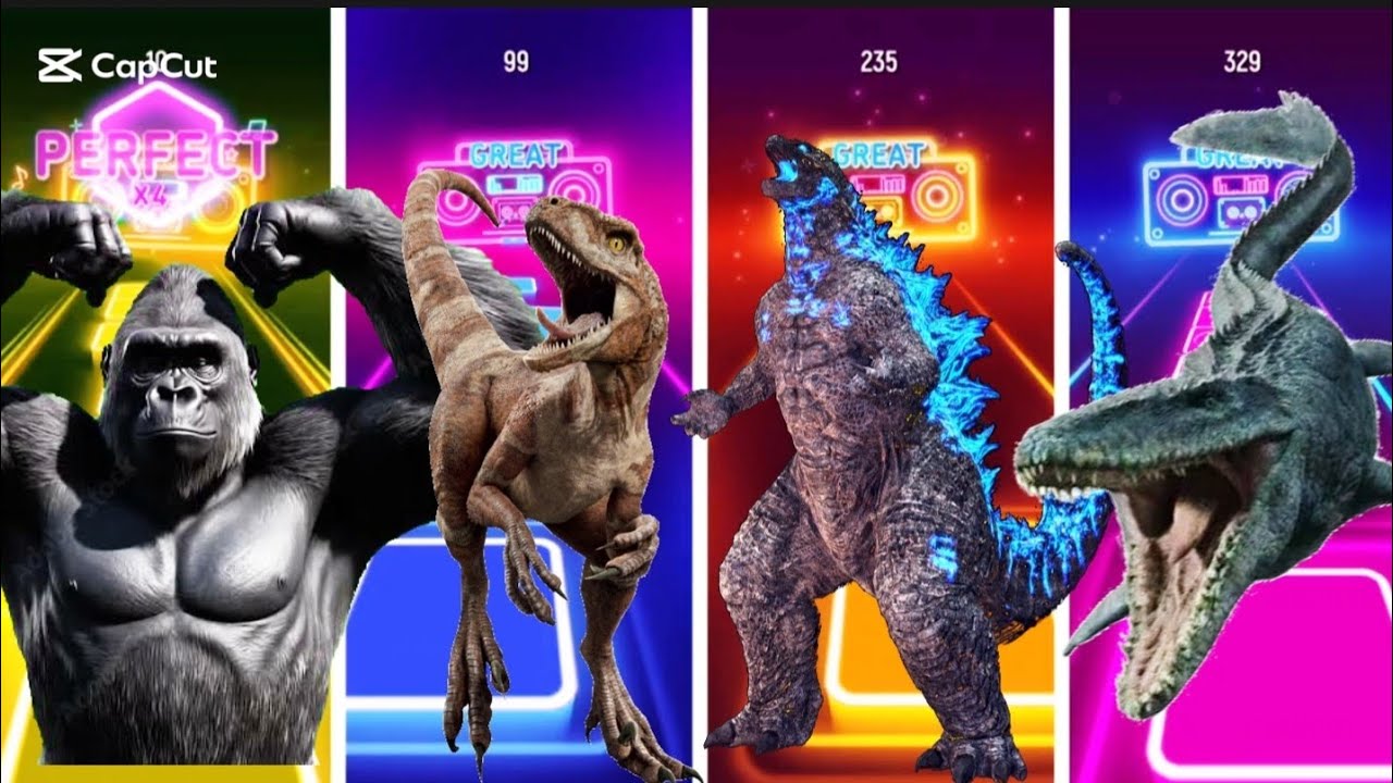 JurassicWorld🦖🦖 Mosasaurus VS TheDinasaurVs The Tyranosaurus Vs TheMegalodon Coffin I TilesHop🦖