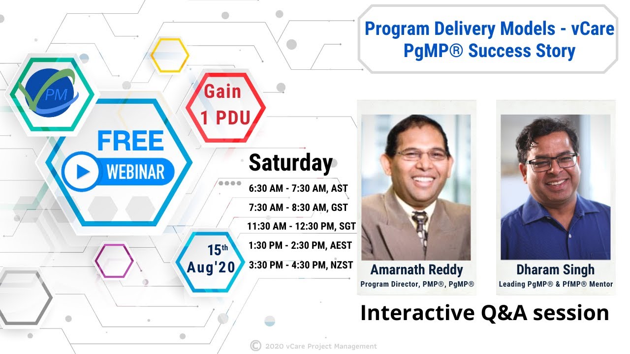 Program Delivery Models | vCare PgMP® Success Story - a Q&A Session with Amarnath Reddy | Dharam