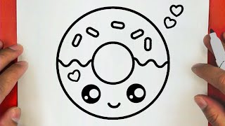 كيفية رسم دونات كيوت وسهل خطوة بخطوة / رسم سهل / تعليم الرسم للمبتدئين || Cute Donut Drawing