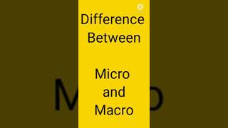 Difference Between Micro and Macro || # Shorts # Micro # Macro