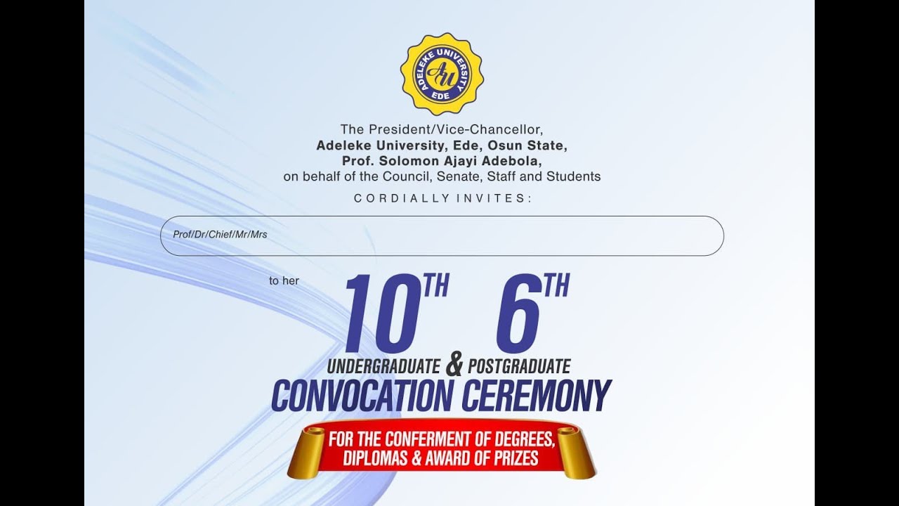 ADELEKE UNIVERSITY'S 2024 CONVOCATION CEREMONY