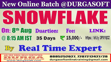 SNOWFLAKE Online Training @ DURGASOFT