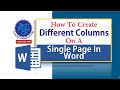 How To Create Different Columns On A Single Page In How To Create Different Columns On A Single Page In