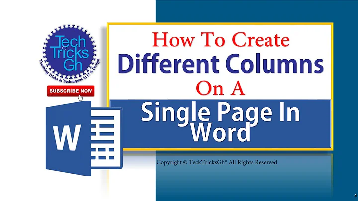 How To Create Different Columns On A Single Page In Word