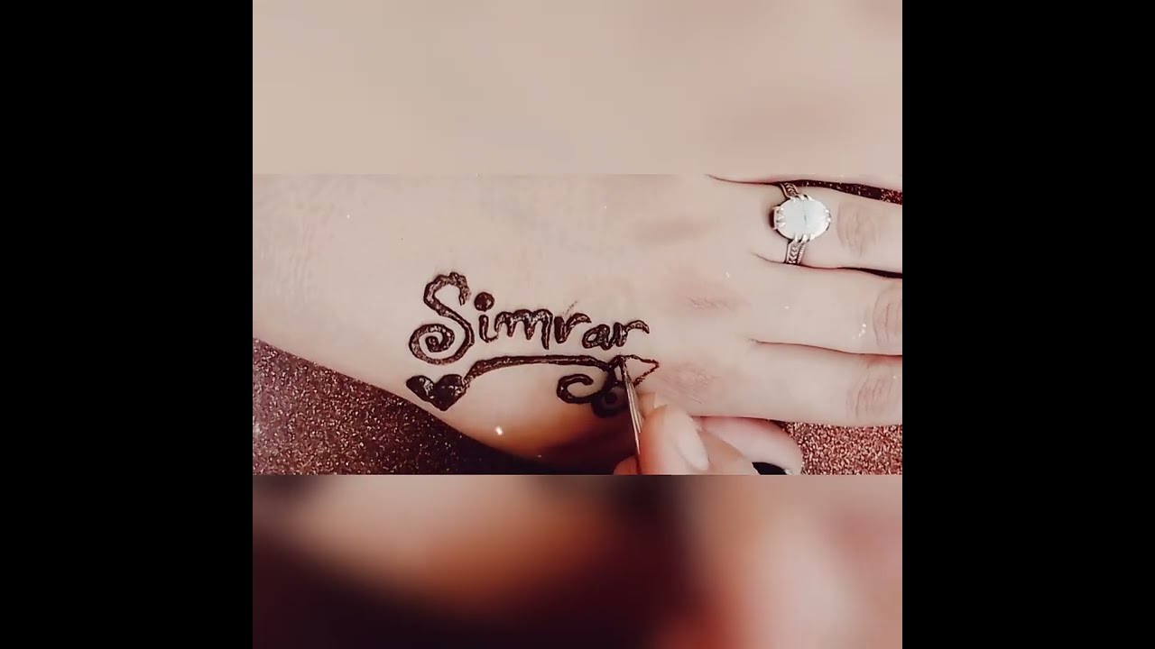 Beautiful Simran name tattoo mehndi design Henna calligraphy  YouTube