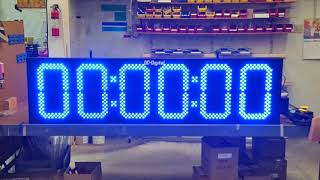 Large Blue LED, Indoor Obstacle Course Count Up-Timer w/ Eyebolts & 2 Palm Switches- DC-156T-UP-BLUE