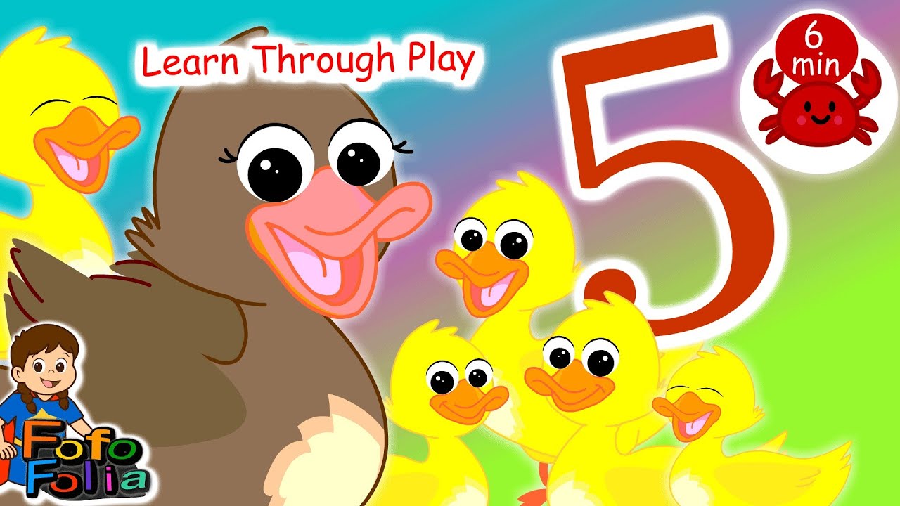 Five Little Ducks 🦆 | Shapes, Farm Animals & Brush Your Teeth | Kids Songs 6 Min | FofoFolia