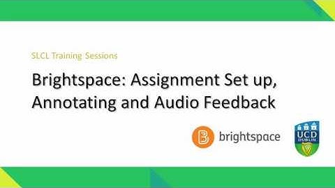 Brightspace: Assignment Set up, Annotating and Audio Feedback